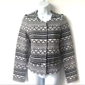 NEW HARLOWE & GRAHAM AZTEC ZIP PRINT JACKET COAT